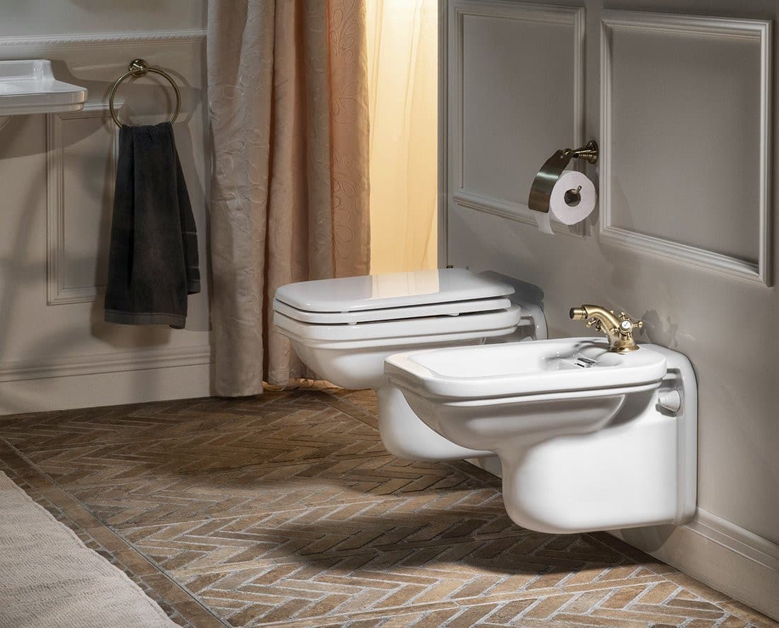 WALDORF bidet wiszący 37x55cm, retro biały