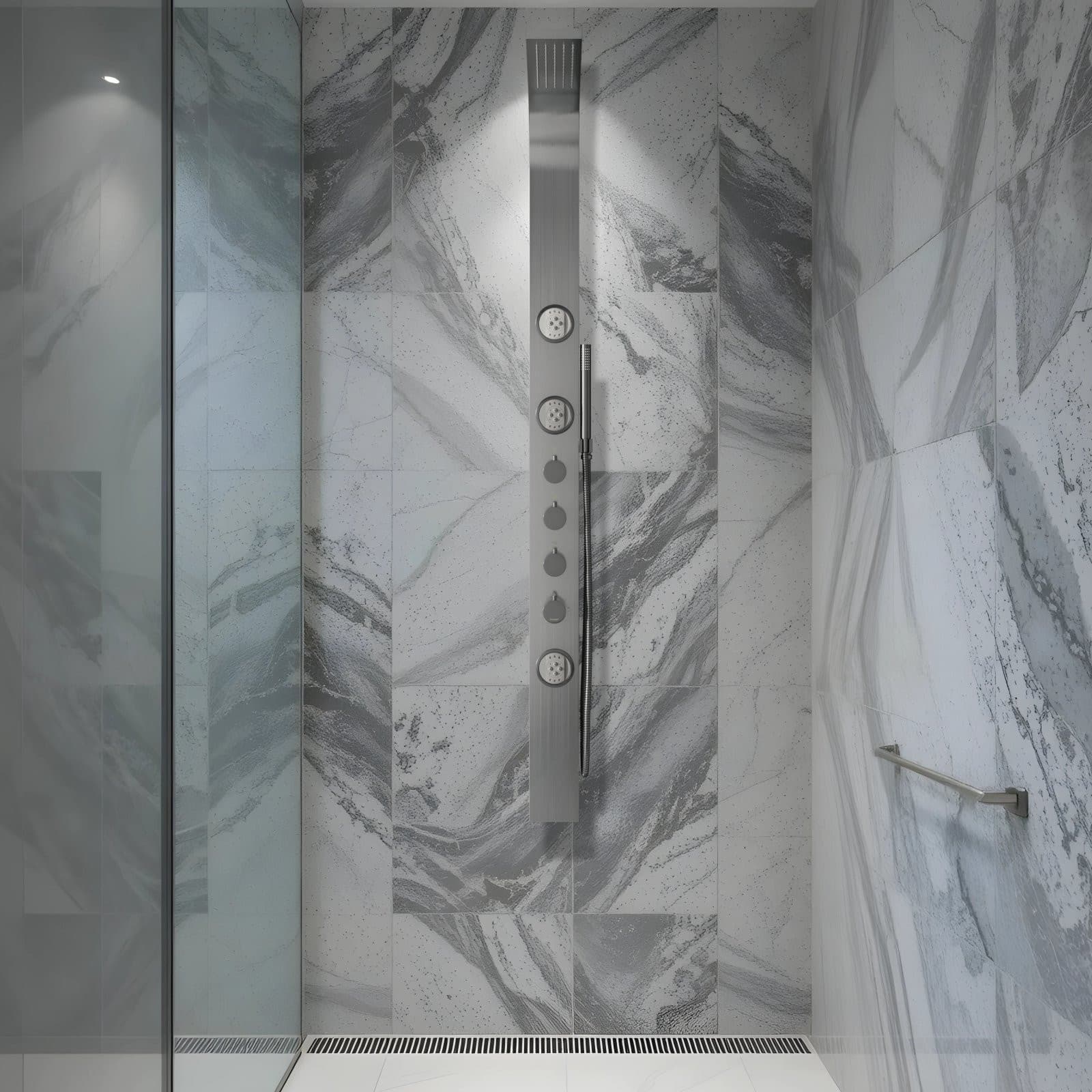 Panel prysznicowy Corsan SNAKE Termostat Stal