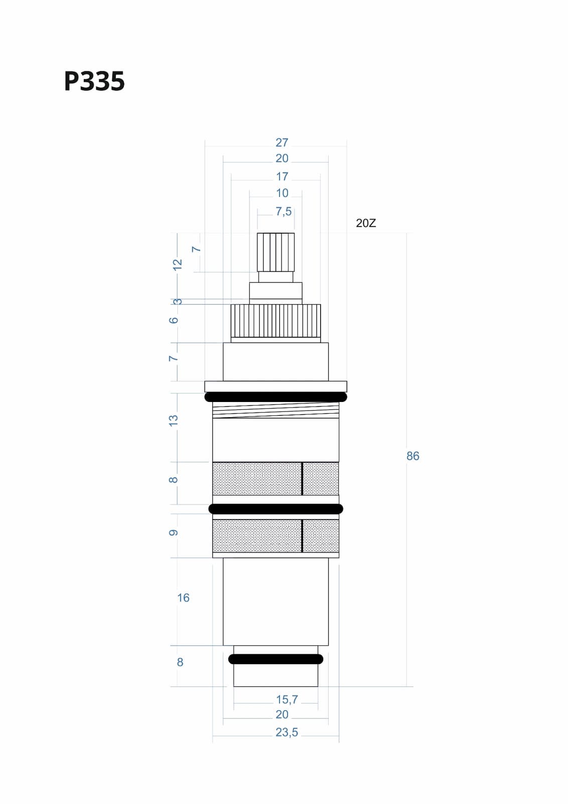 P335 - Głowica termostatyczna 86mm