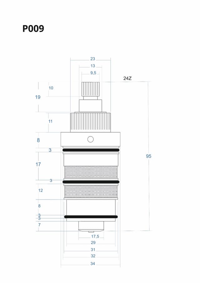 P009 - Głowica termostatyczna 95mm