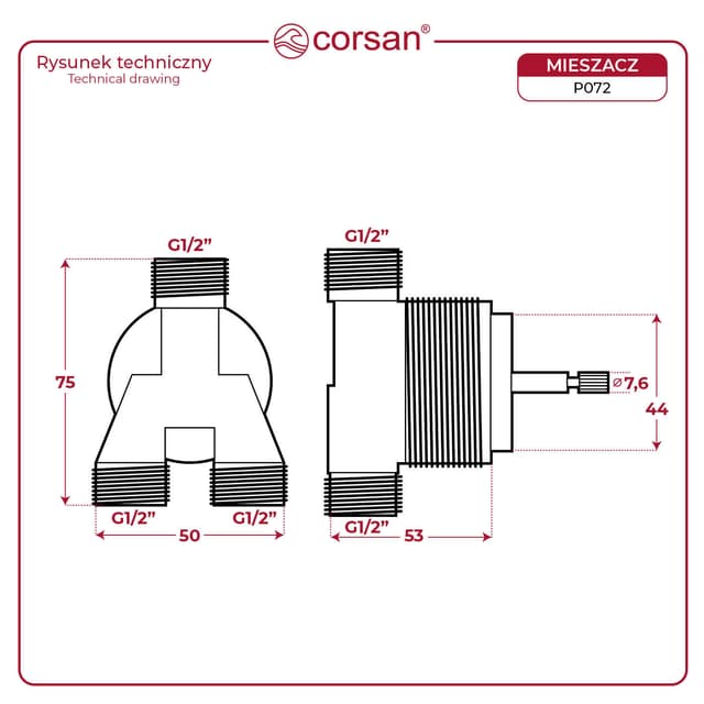 P072 - Mieszacz wody Corsan uniwersalny