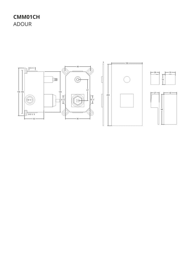 Prysznicowa bateria podtynkowa Corsan CMM01CH