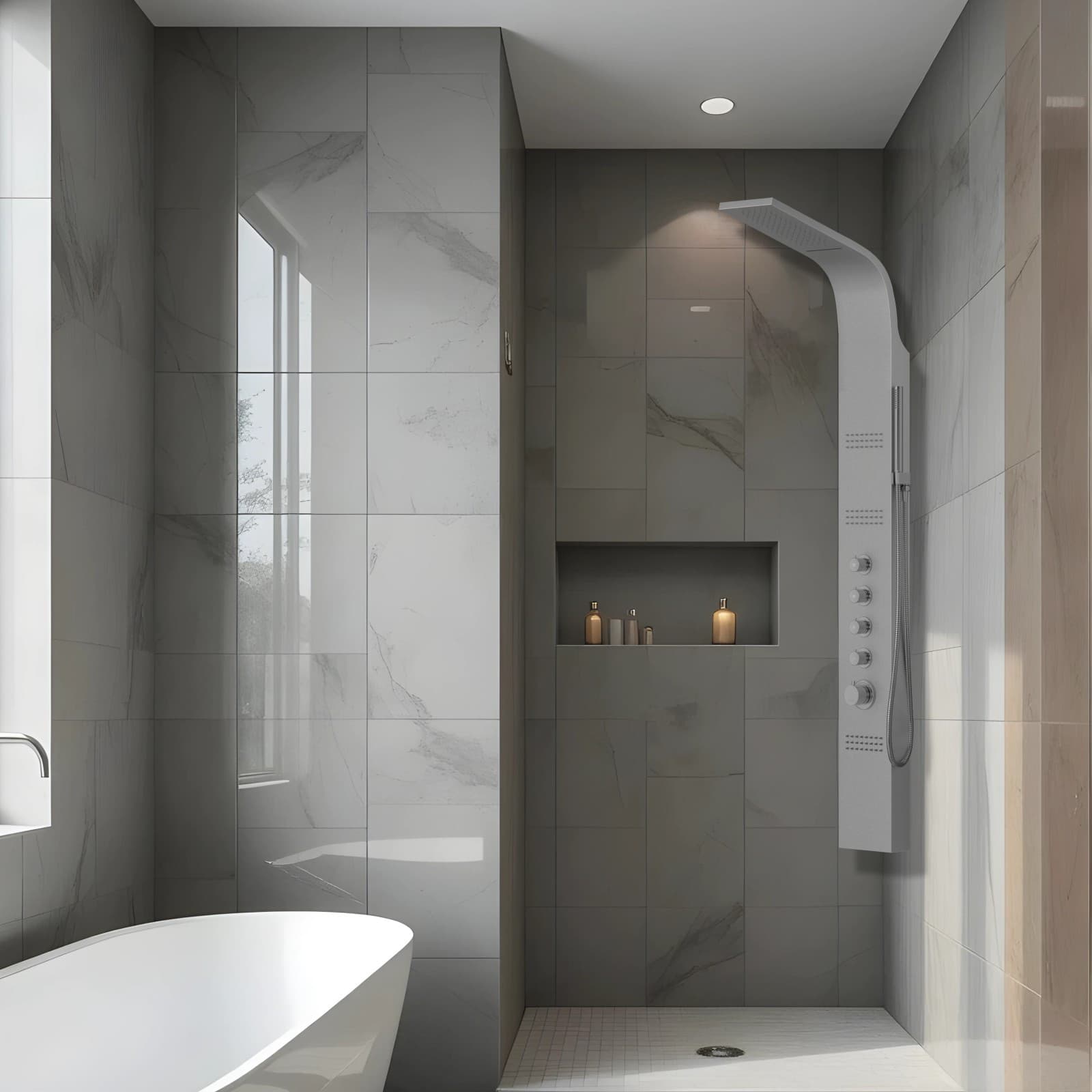 Panel prysznicowy Corsan KASKADA Mieszacz Srebrny