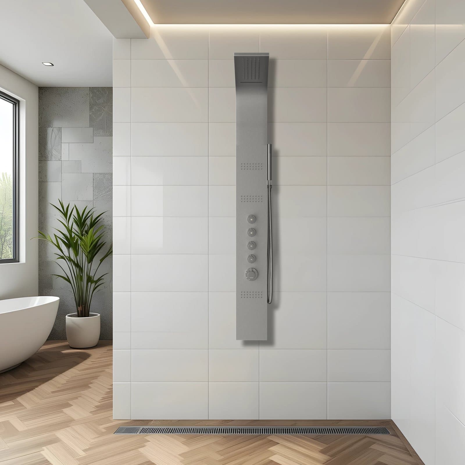 Panel prysznicowy Corsan KASKADA Termostat Srebrny