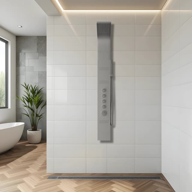 Panel prysznicowy Corsan KASKADA Termostat Srebrny