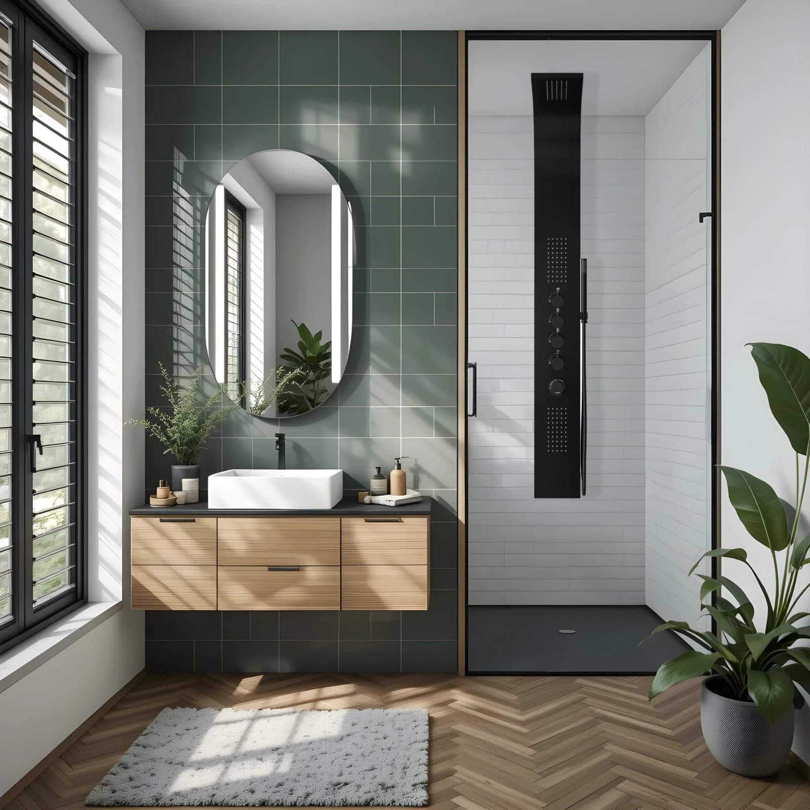 Panel prysznicowy Corsan SAMSARA Mieszacz Czarna stal