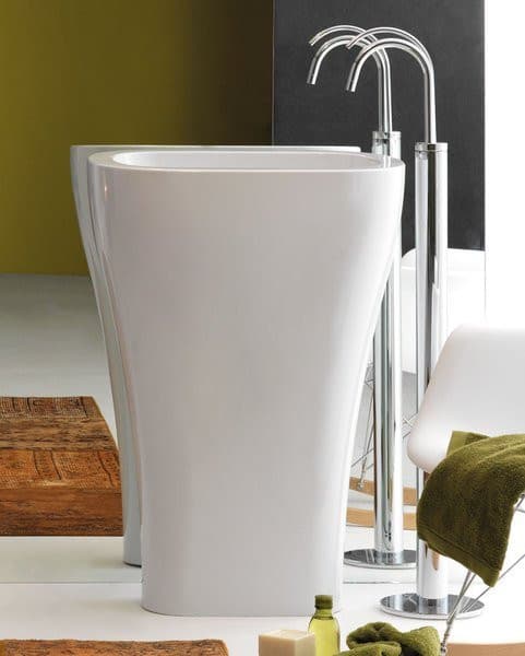 AQUATECH wolnostojąca umywalka ceramiczna 60x85x40cm, biała
