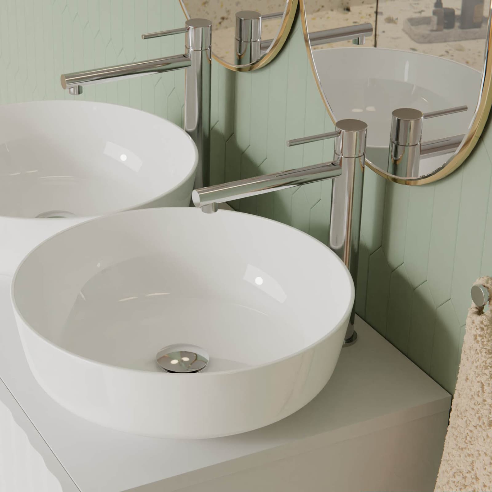 Bateria umywalkowa LUGO CMB7512CH wysoka chromowana