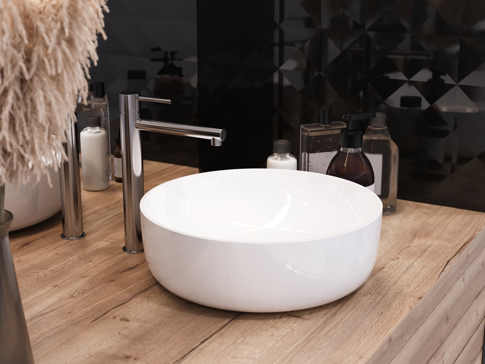 Bateria umywalkowa LUGO CMB7512CH wysoka chromowana