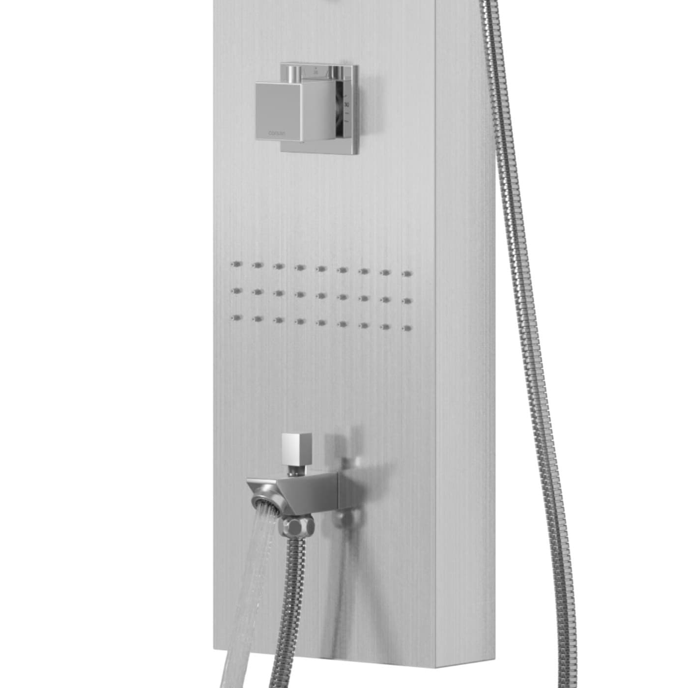 Panel prysznicowy Corsan NEO Termostat Stal Wylewka