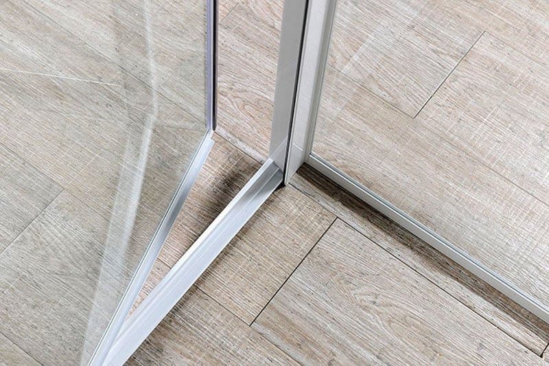 AMICO drzwi prysznicowe zawiasowe 740-820x1850mm, szkło bezramowe