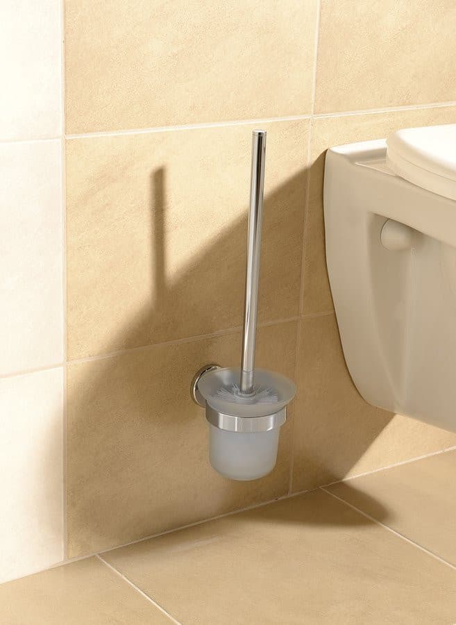 SAMBA wisząca szczotka do WC, mleczne szkło z chromem
