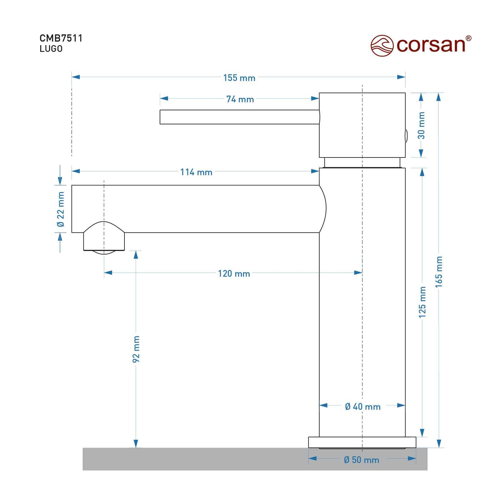 Bateria umywalkowa Corsan CMB7511GL Lugo złota