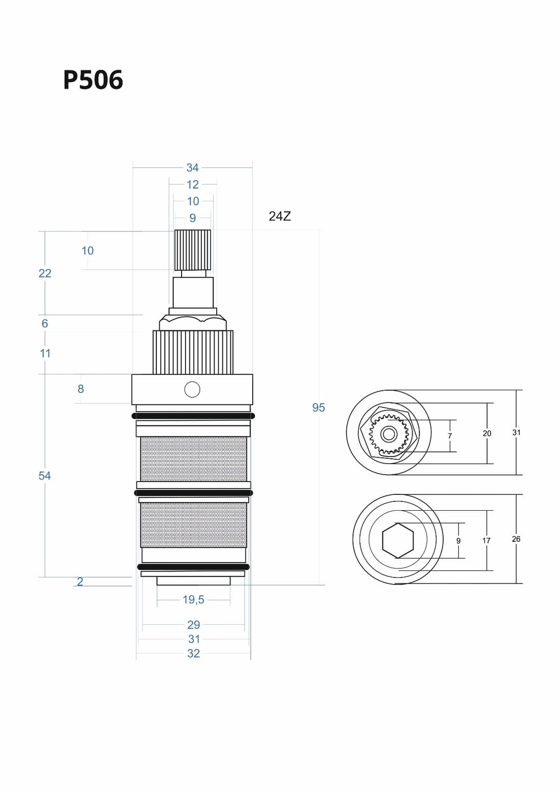 P506 - Głowica termostatyczna 95mm