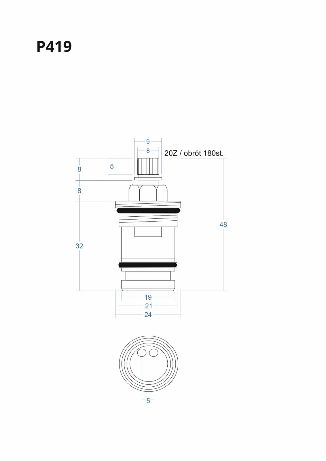 P419 - Głowica, głowiczka funkcji ON/OFF 48mm