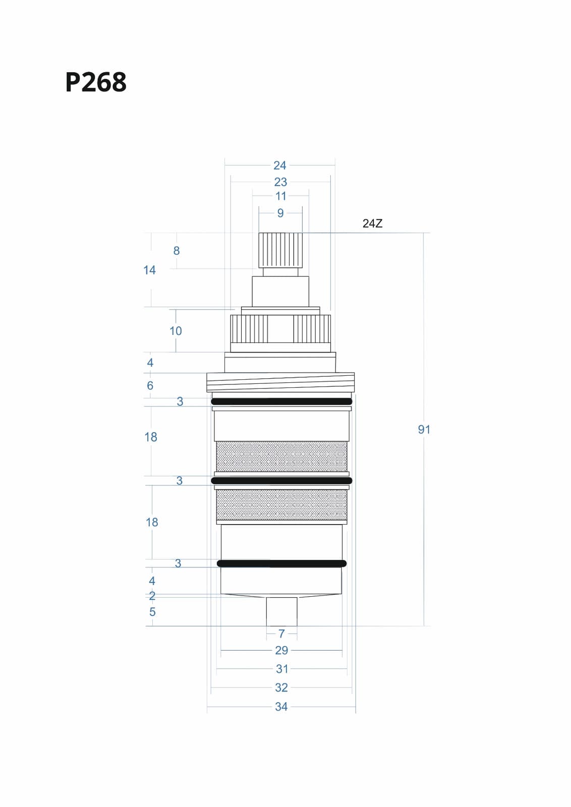 P268 - Głowica termostatyczna 91mm