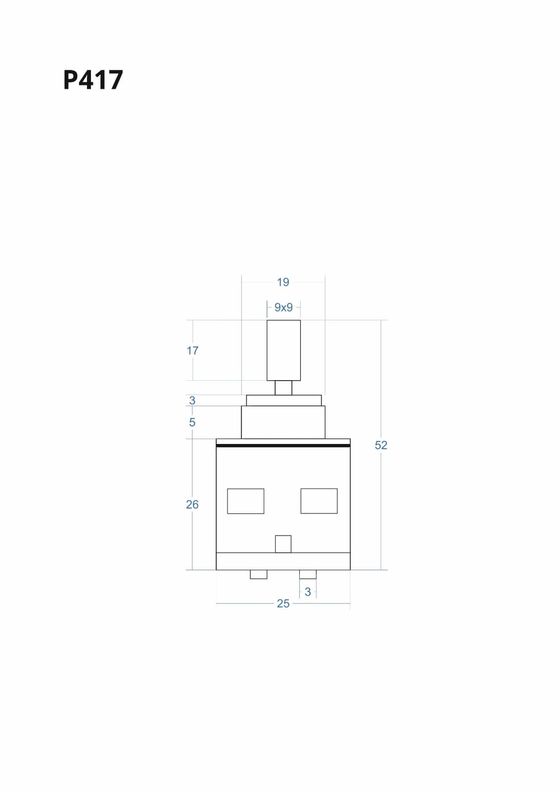 P417 - Głowica, głowiczka mieszacza 52mm