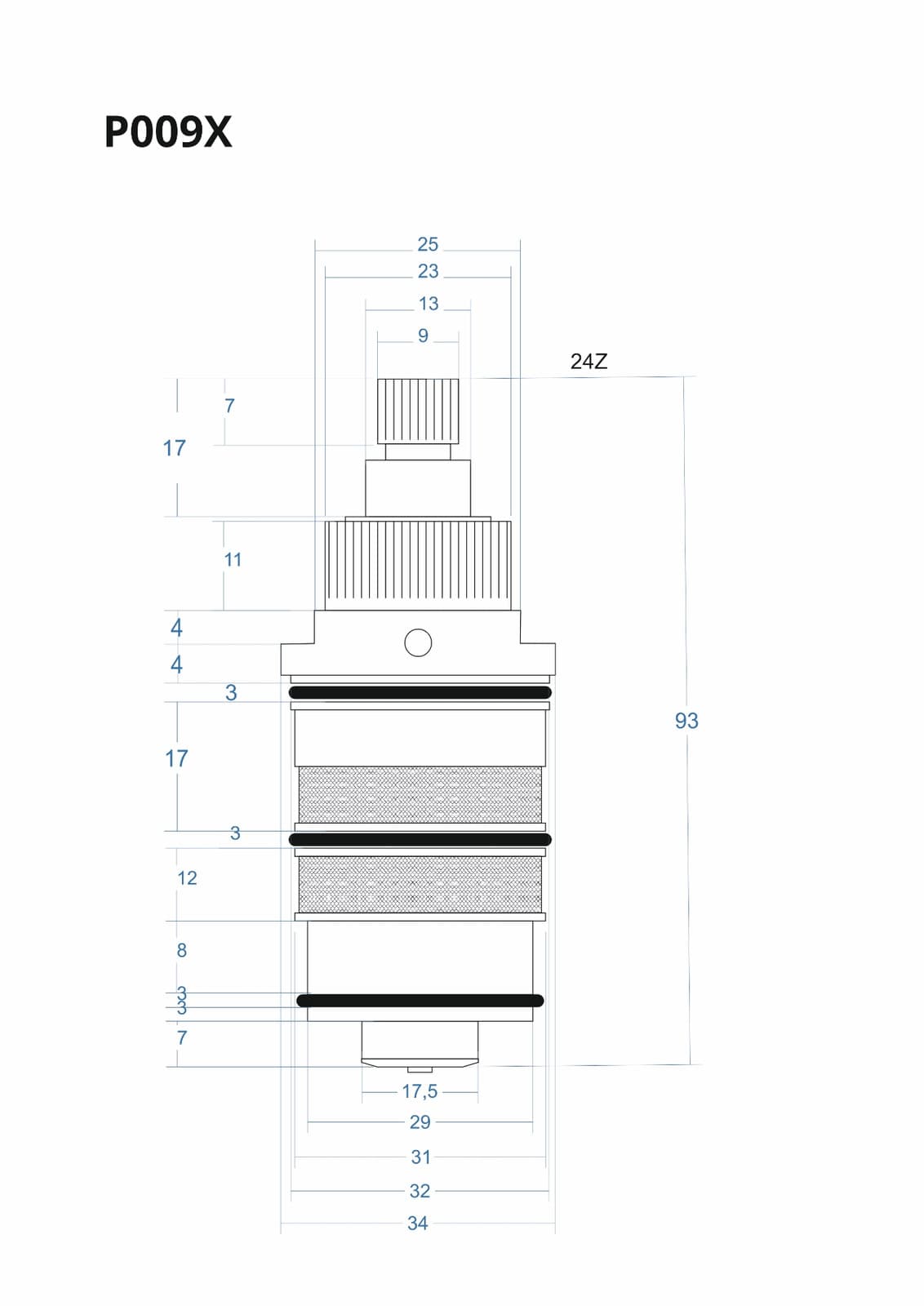 P009X - Głowica termostatyczna 93mm