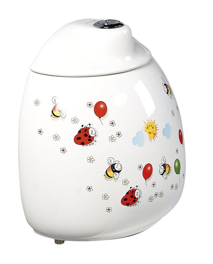 KID ceramiczny zbiornik do WC kombi z dekoracją