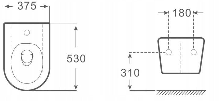 Bidet podwieszany INTERO BS01, ceramiczny