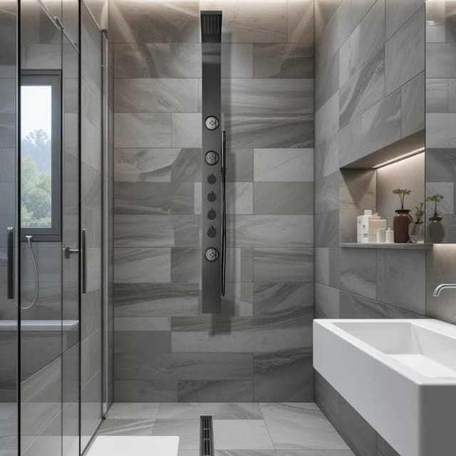 Panel prysznicowy Corsan SNAKE Termostat Stal GunMetal