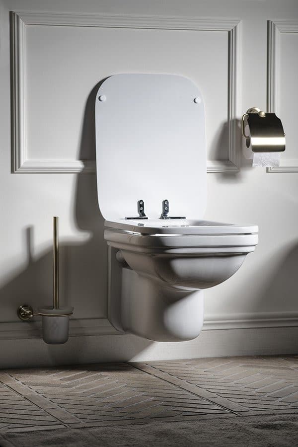 WALDORF deska WC z systemem Soft Close, biała/chrom