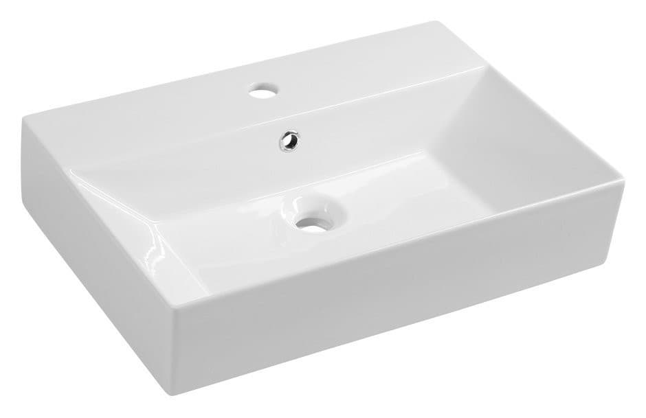 SISTEMA ceramiczna umywalka 60x42 cm, prostokątna biała