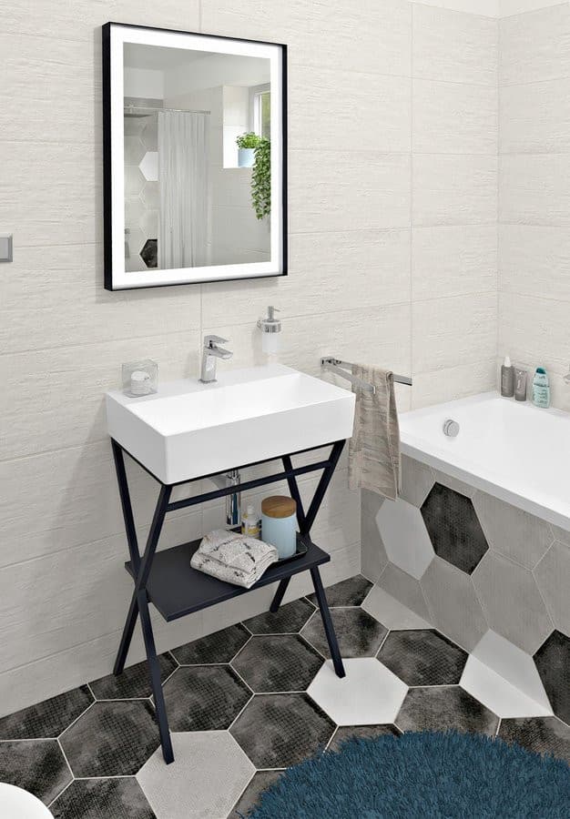 SISTEMA ceramiczna umywalka 60x42 cm, prostokątna biała