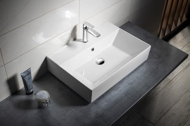 SISTEMA ceramiczna umywalka 60x42 cm, prostokątna biała