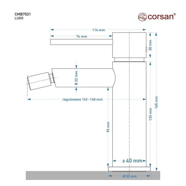 Bateria bidetowa LUGO CMB7531BGL Złoto Szczotkowane