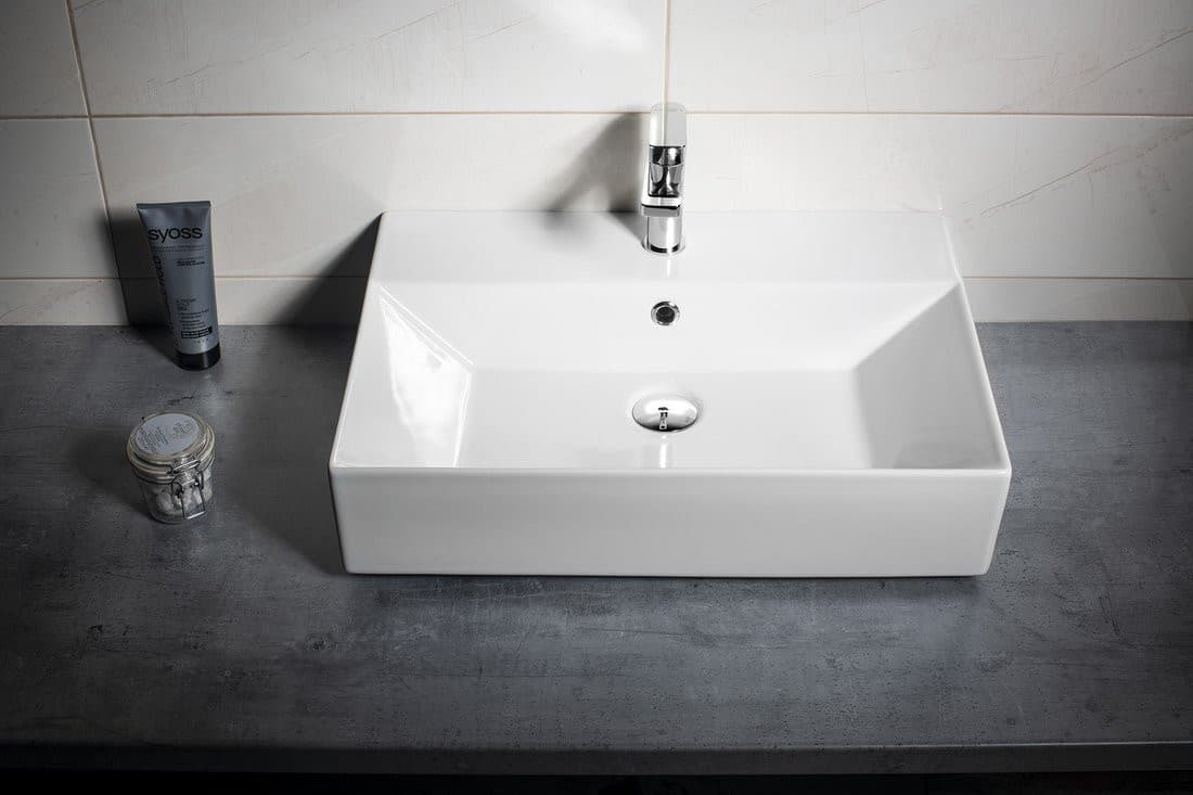 SISTEMA ceramiczna umywalka 60x42 cm, prostokątna biała