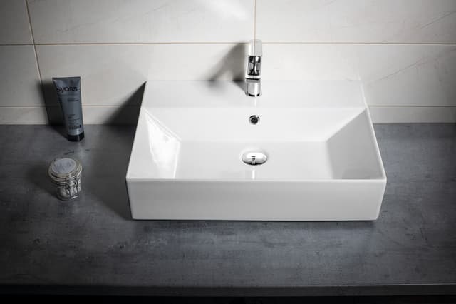 SISTEMA ceramiczna umywalka 60x42 cm, prostokątna biała