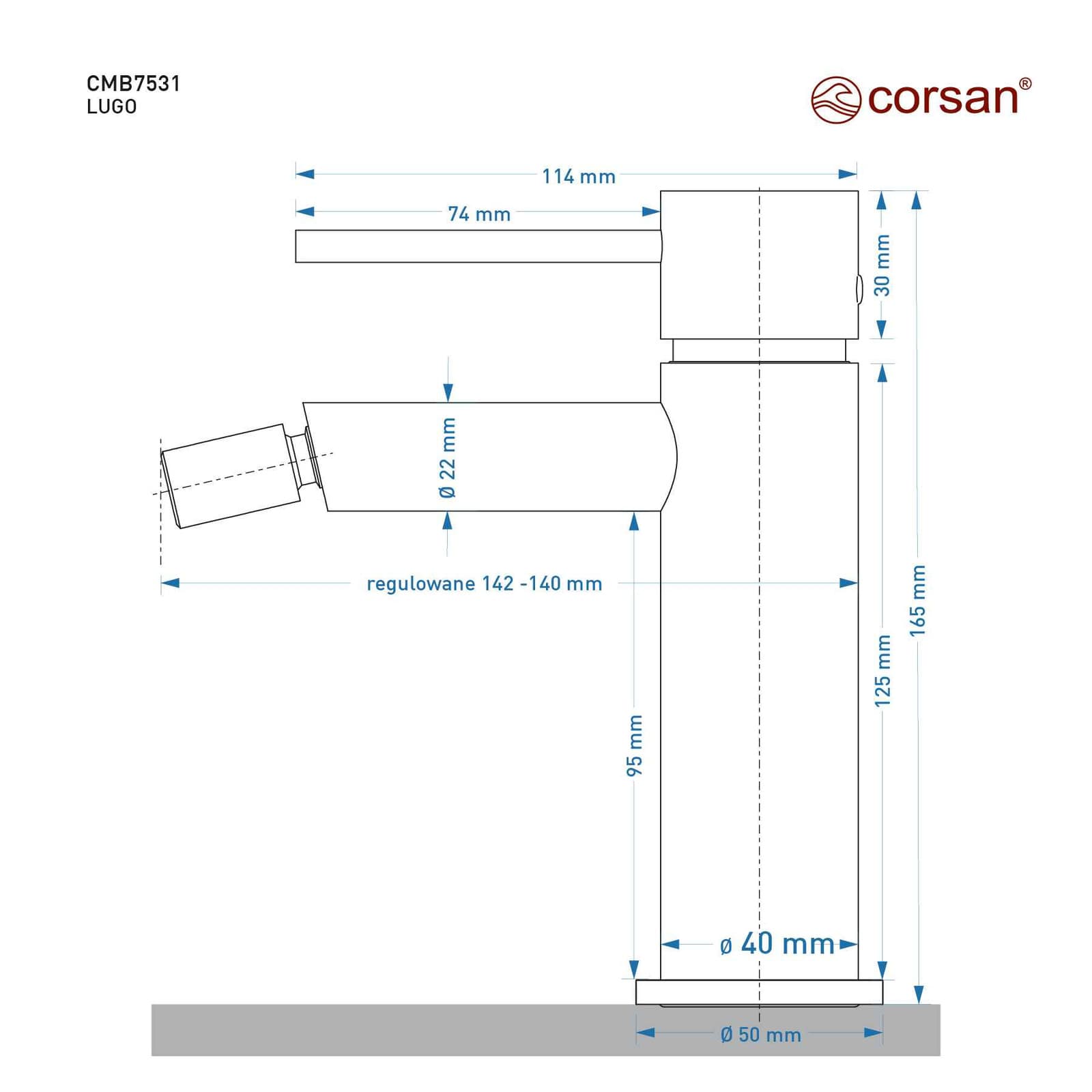Bateria bidetowa LUGO CMB7531GM GunMetal