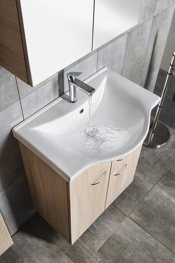 Umywalka meblowa ZARA 65 półokrągła 64,5x46 cm biała