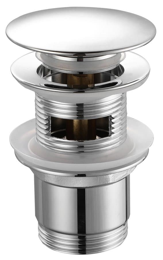 Korek umywalkowy 5/4", klik-klak, duży grzybek, chrom (30-45mm)