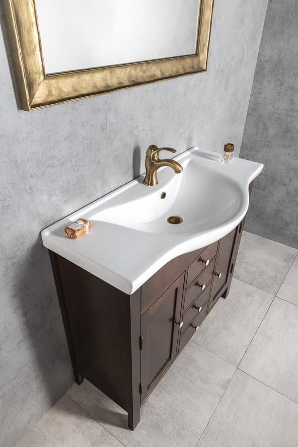 ZARA 100 meblowa umywalka ceramiczna półokrągła 99,5x46,5 cm biała