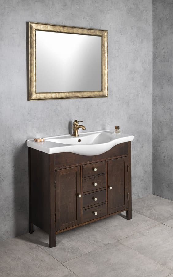 ZARA 100 meblowa umywalka ceramiczna półokrągła 99,5x46,5 cm biała