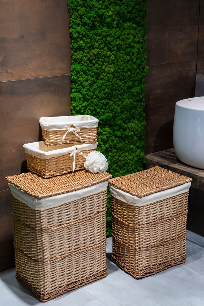 Kosz na pranie wiklinowy AWD Interior brązowy 1582