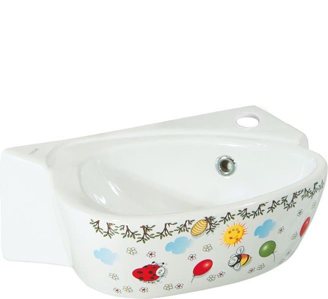Umywalka ceramiczna dla dzieci KID z kolorowym sitodrukiem 39x29 cm