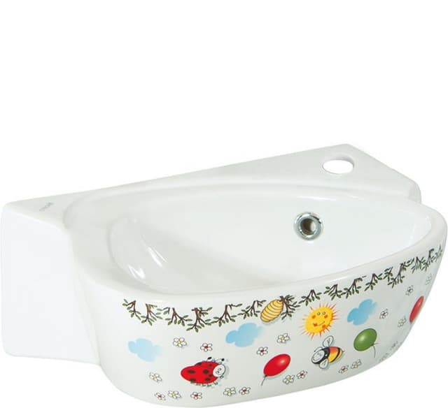 Umywalka ceramiczna dla dzieci KID z kolorowym sitodrukiem 39x29 cm