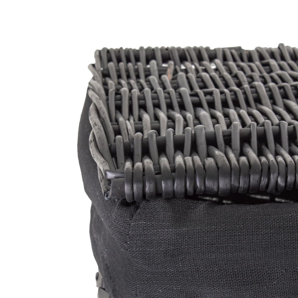 Kosz na pranie wiklinowy AWD Interior czarny 1877