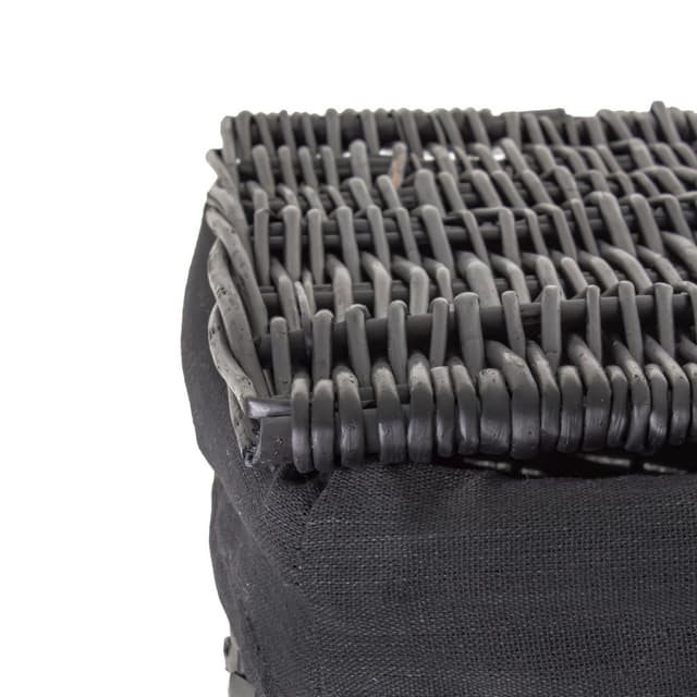 Kosz na pranie wiklinowy AWD Interior czarny 1877