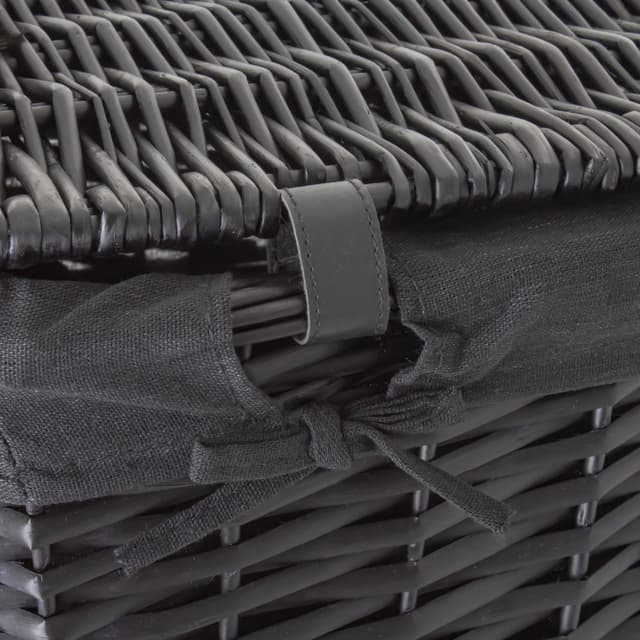 Kosz na pranie wiklinowy AWD Interior czarny 1878