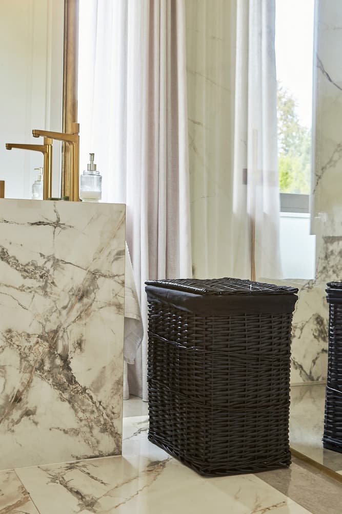 Kosz na pranie wiklinowy AWD Interior czarny 1878