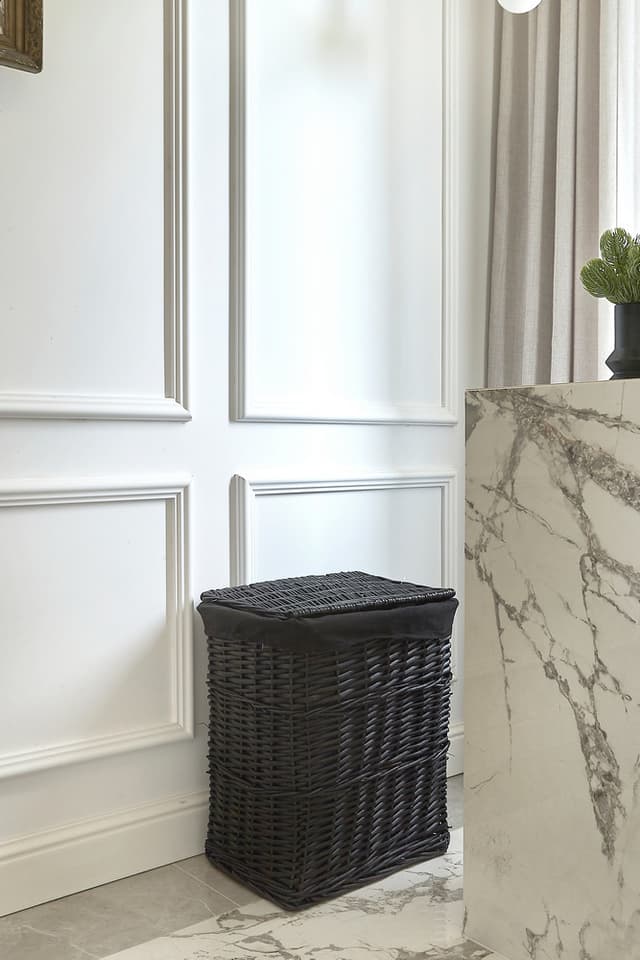 Kosz na pranie wiklinowy AWD Interior czarny 1878