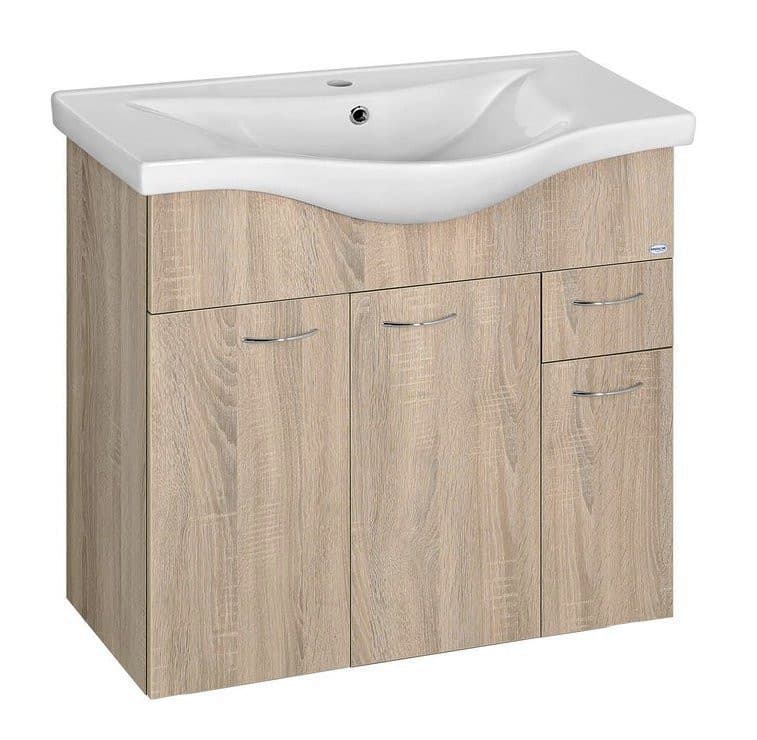 KERAMIA FRESH szafka umywalkowa 74,5x74x34,7 cm dąb platin