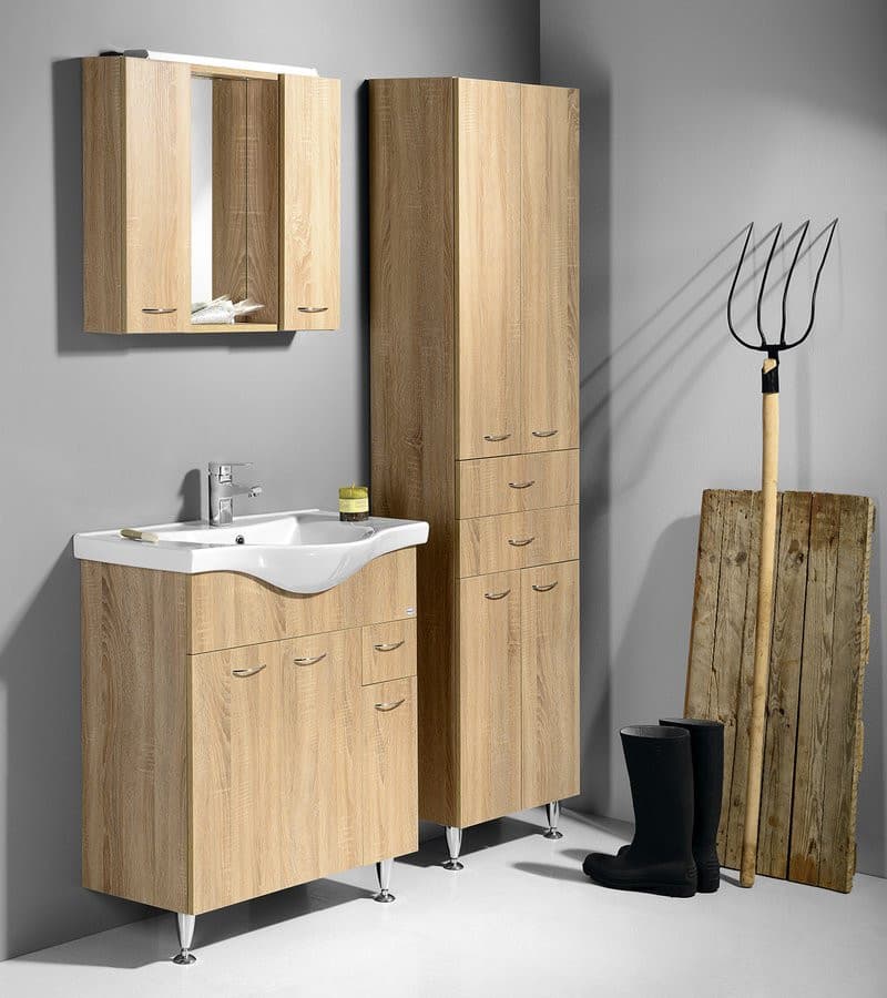 KERAMIA FRESH szafka umywalkowa 74,5x74x34,7 cm dąb platin