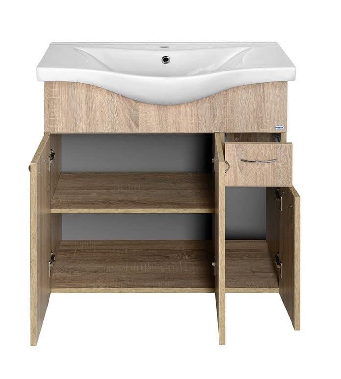 KERAMIA FRESH szafka umywalkowa 74,5x74x34,7 cm dąb platin