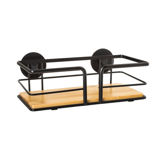 Półka łazienkowa AWD INTERIOR 1937 czarna bambus samoprzylepna