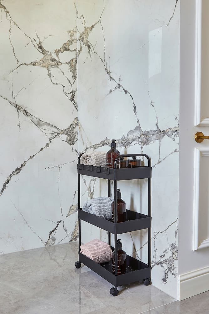 Regał na kółkach AWD INTERIOR 1943 czarny 3 kosze + 4 haczyki